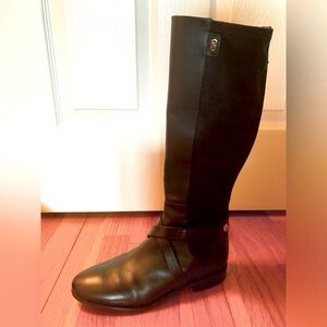 Cole Haan leather and suede riding boots with back zipper.